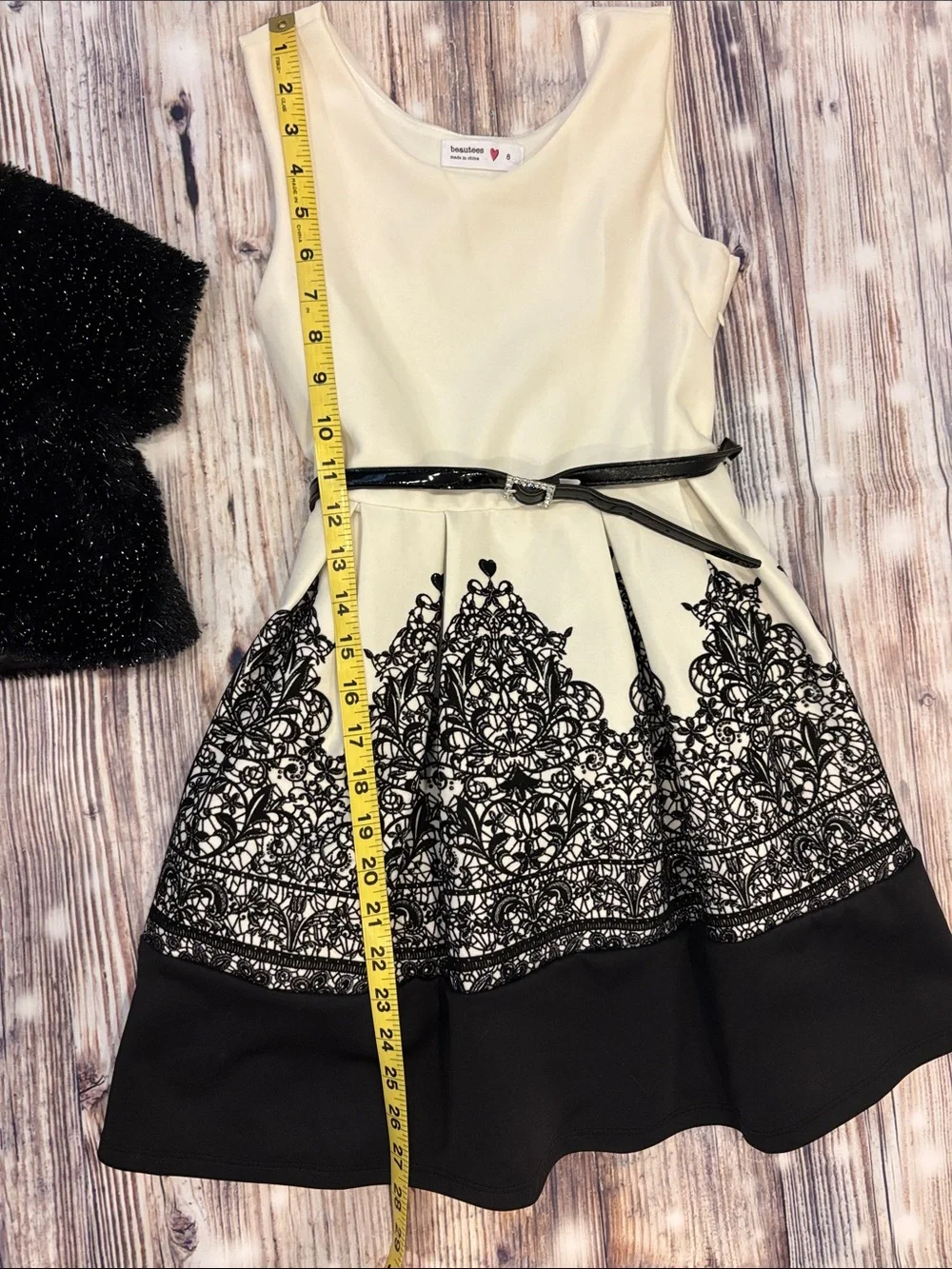 Kids, black and white party dress